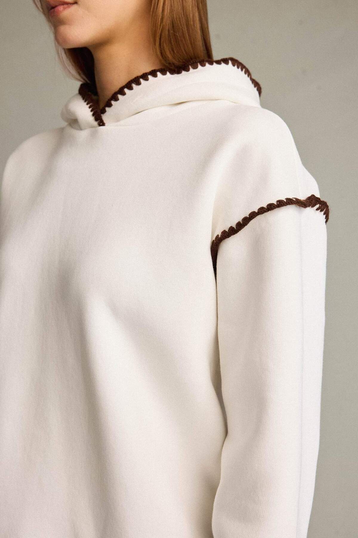 Defacto  Overshirt Fit Kapüşonlu Sweatshirt G3318AX25AU - Görsel 5