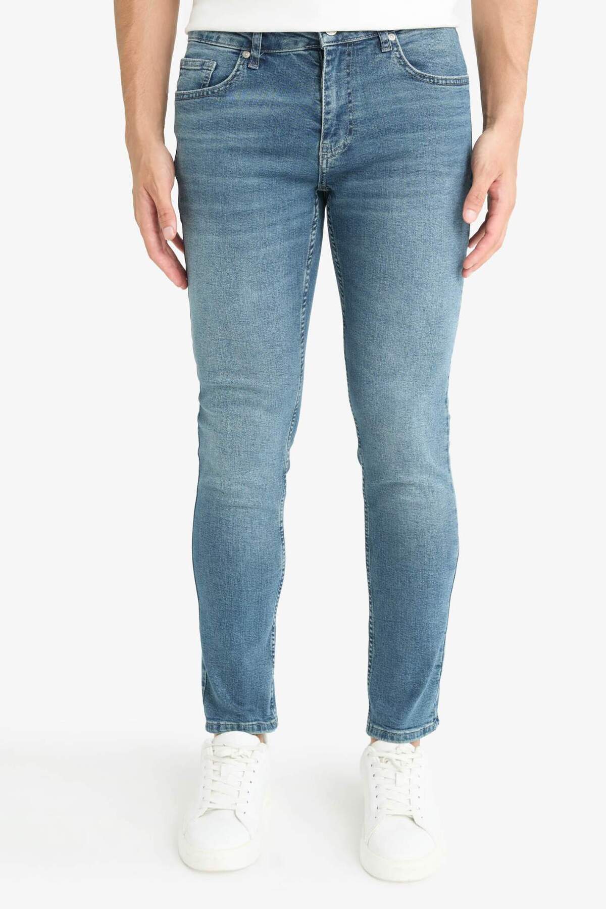 DeFacto Pedro Slim Fit Normal Bel Dar Paça Jean Pantolon G2615AX25AU görsel 5