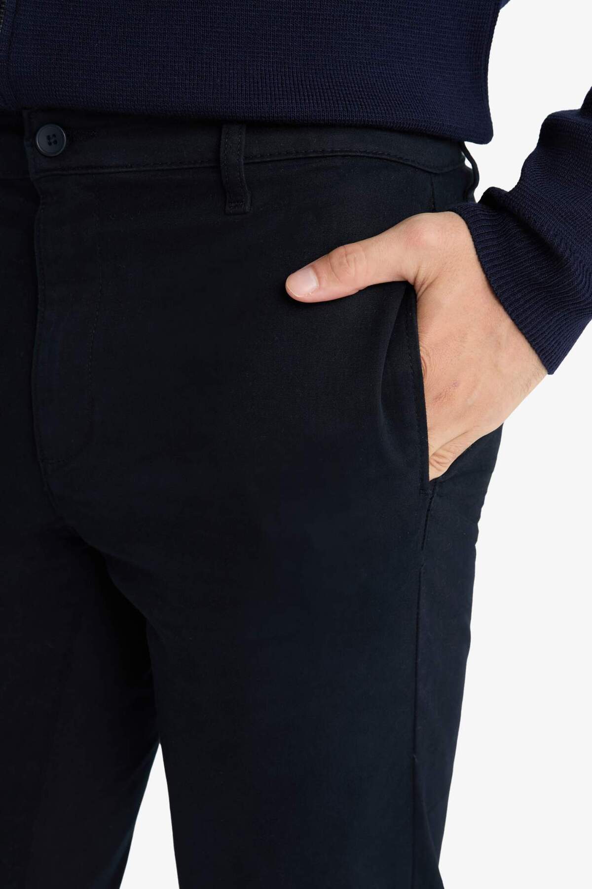 DeFacto Regular Fit Düz Paça Chino Kanvas Pantolon E8064AX25AU görsel 5