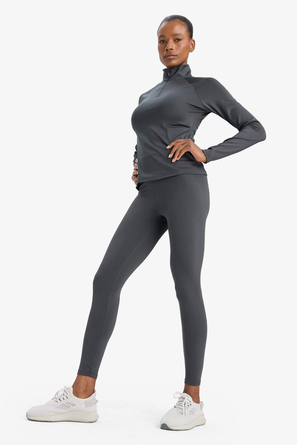 Defacto  Warmtech Toparlayıcı Yüksek Bel İçi Yumuşak Tüylü Beli Saran Basic Düz Sporcu Tayt W8206AZ25AU - Görsel 5