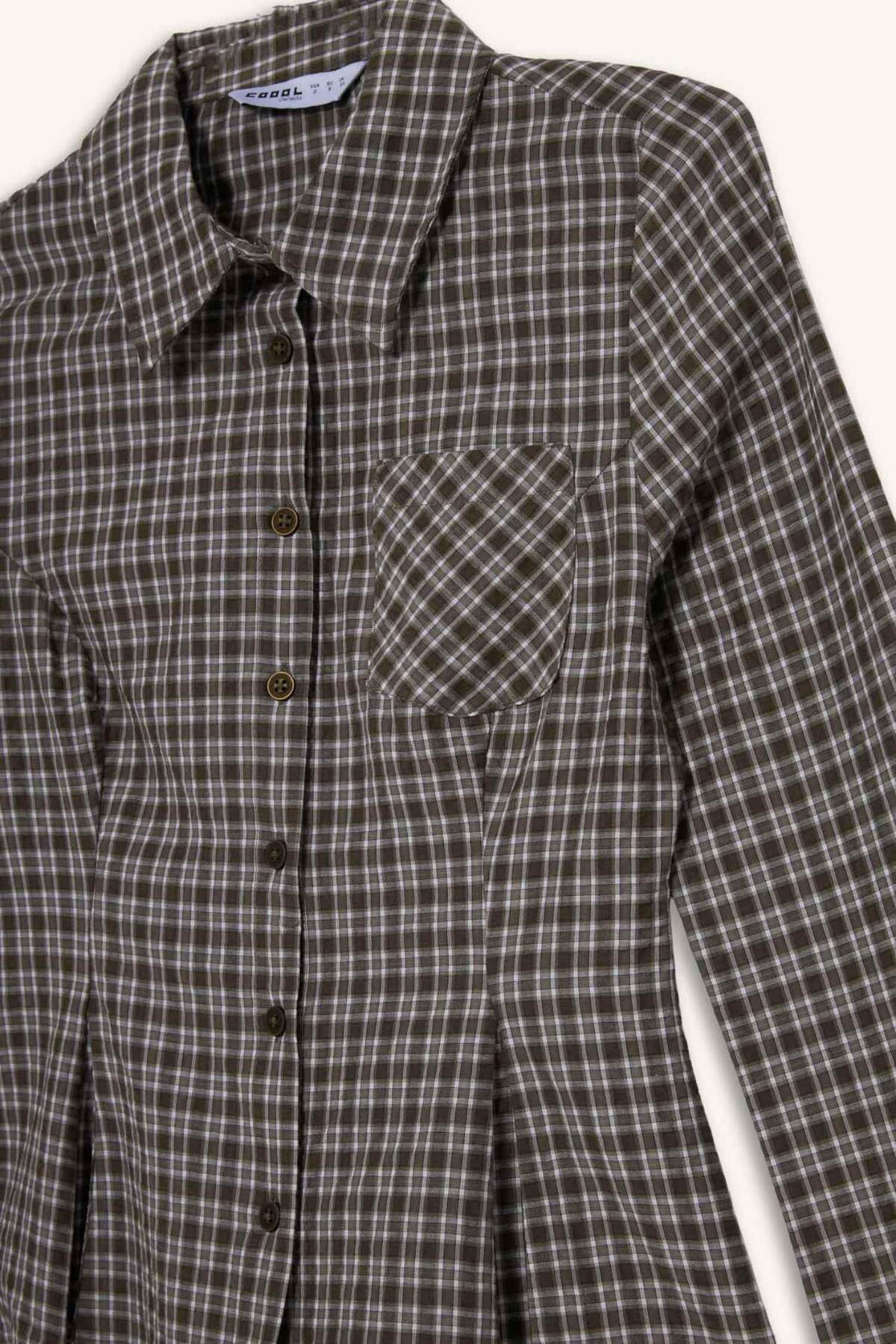 Defacto  Coool Fitted Kareli Poplin Uzun Kollu Gömlek G1046AX25AU - Görsel 5