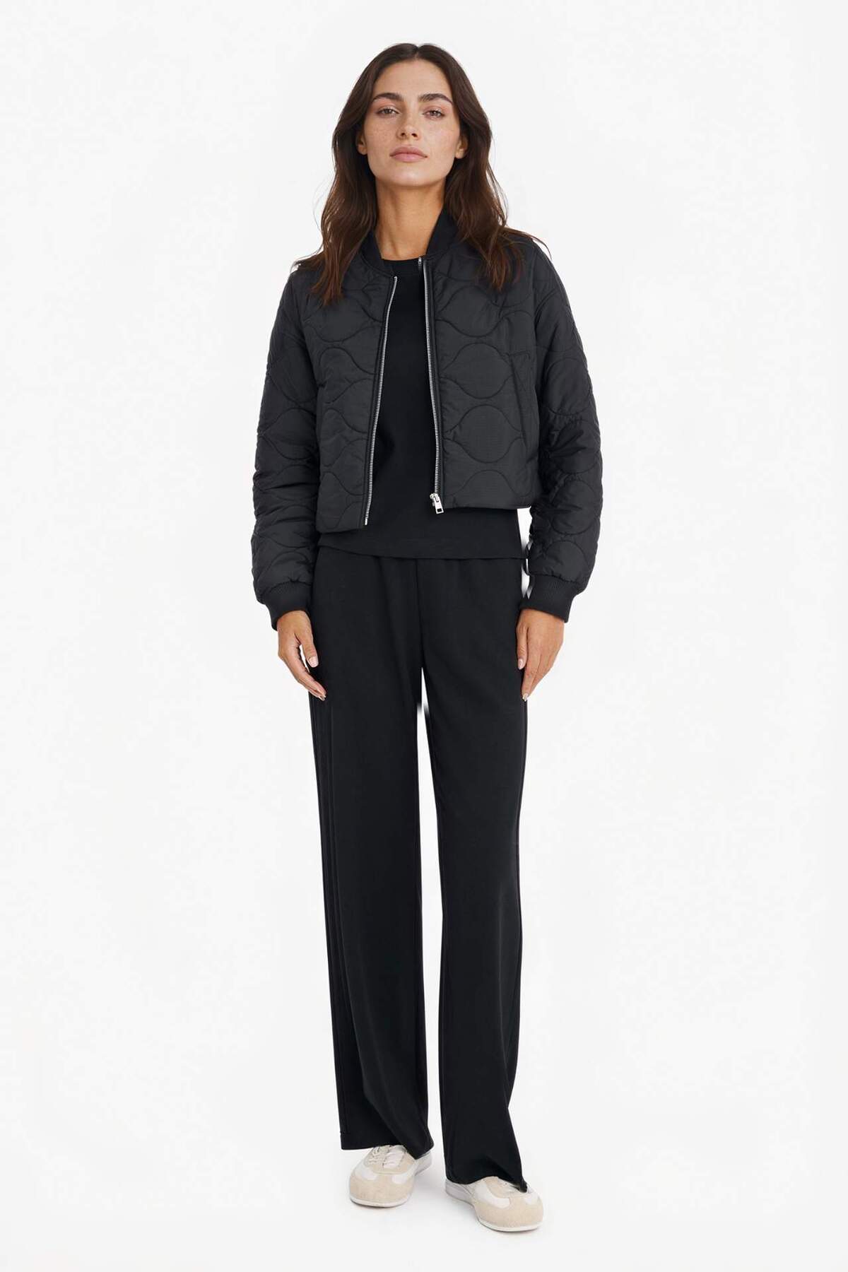 Defacto  Su Geçirmez Regular Fit Kolej Yaka Fermuarlı Bomber Mont F0031AX25AU - Görsel 2