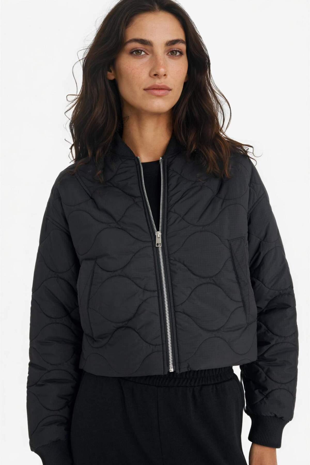 Defacto  Su Geçirmez Regular Fit Kolej Yaka Fermuarlı Bomber Mont F0031AX25AU - Görsel 3