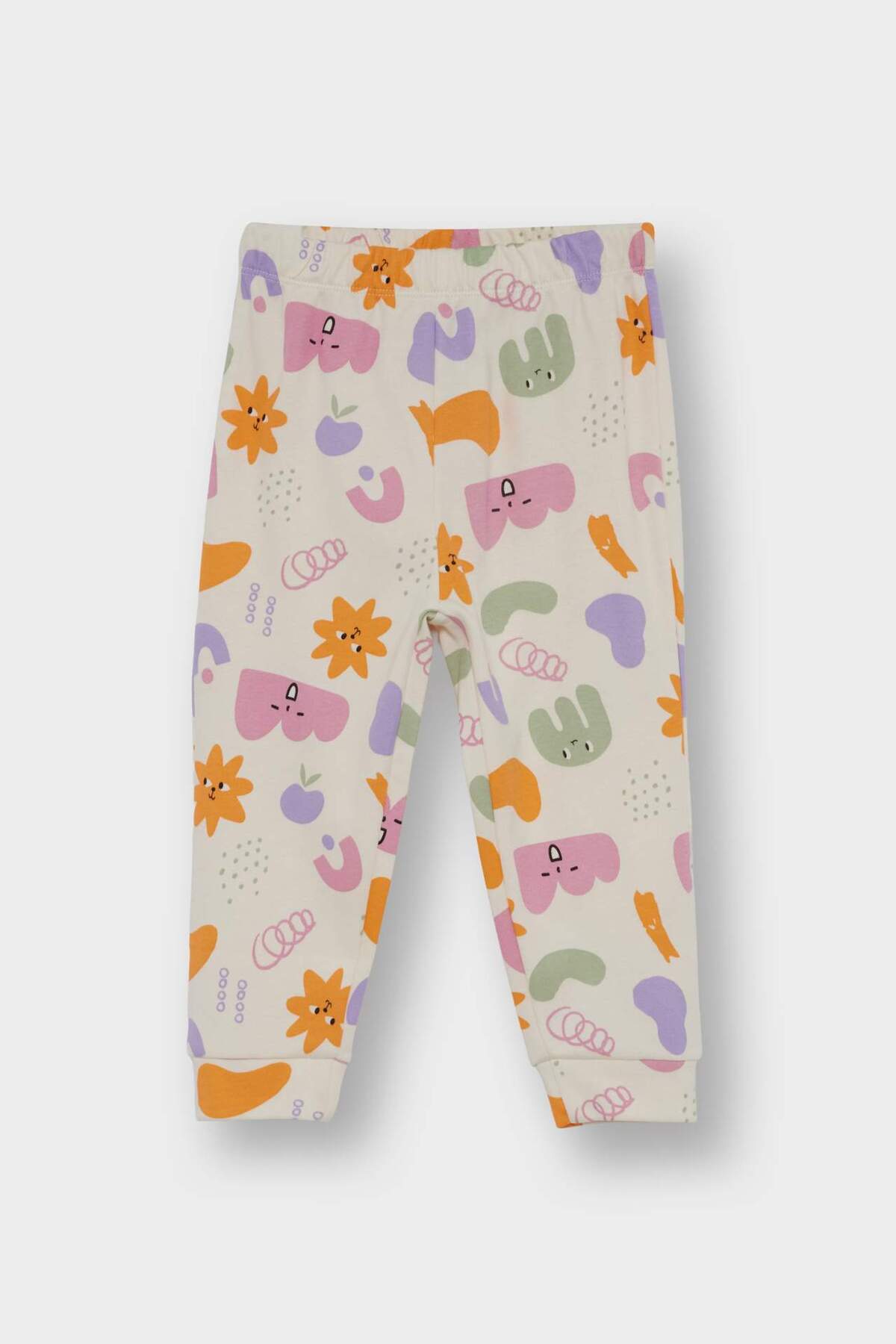 Defacto %100 Pamuklu Desenli Beli Lastikli Pijama Takımı Kız Bebek F0635A525AU fotoğrafı 2 (önizleme)