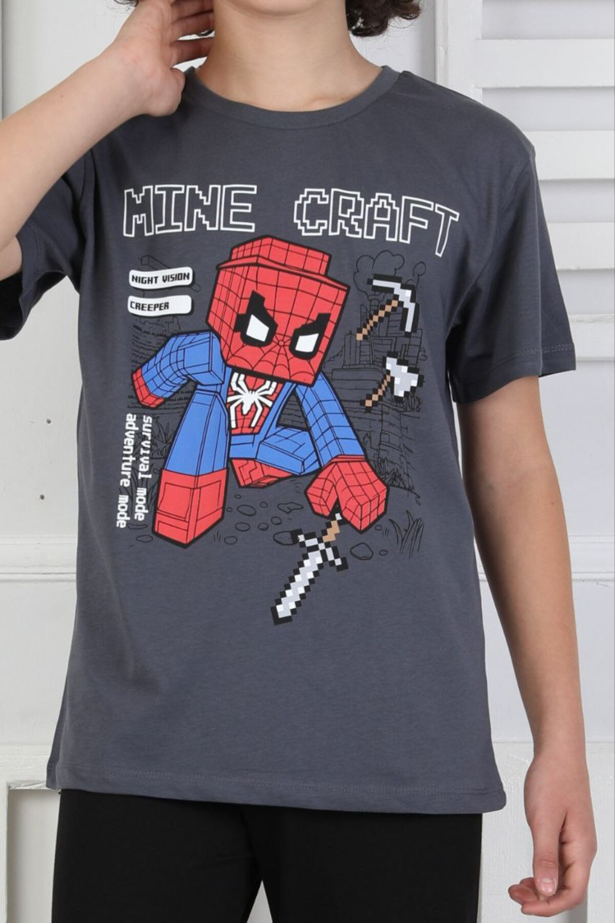 bunny hopp Erkek Çocuk Yazlık Kısa Kollu Baskılı Pijama Takımı %100 Pamuk 8-13 Yaş fotoğrafı 2 (önizleme)