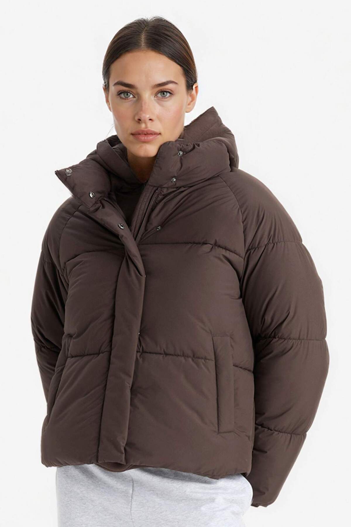 Defacto  Su İtici Regular Fit Dik Yaka Reglan Kol Kışlık Şişme Mont A1550AX25WN