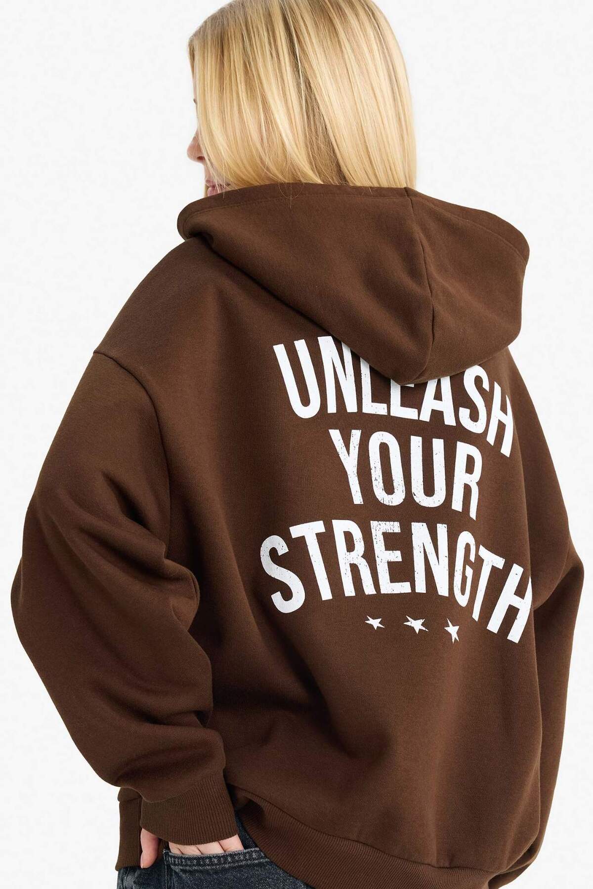 Defacto  Overshirt Fit Kapüşonlu Baskılı Sweatshirt G0965AX25WN