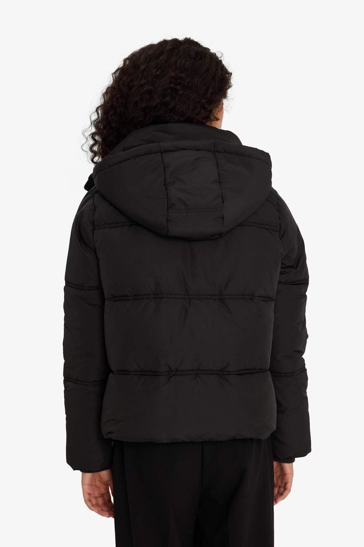 Defacto  Regular Fit Kapüşonlu Fermuarlı Şişme Mont F1944AX25WN - Görsel 7