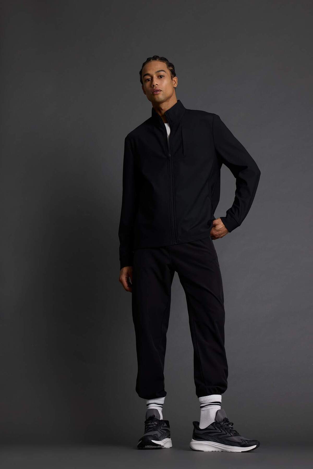 Defacto  Standart Fit Dik Yaka Fermuarlı Sweatshirt F7635AX25AU - Görsel 2