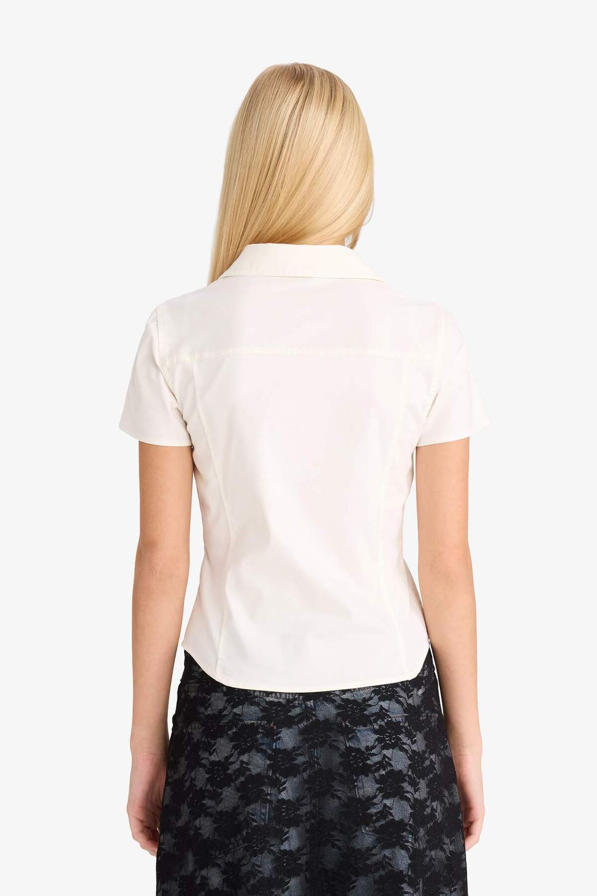 Defacto  Fitted Kısa Kollu Gömlek F9877AX25AU - Görsel 7