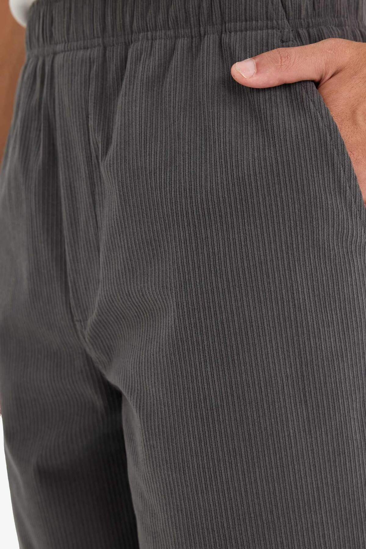 Defacto  Wıde Leg Geniş Paça Fitilli Kadife Pantolon F2042AX25WN - Görsel 6