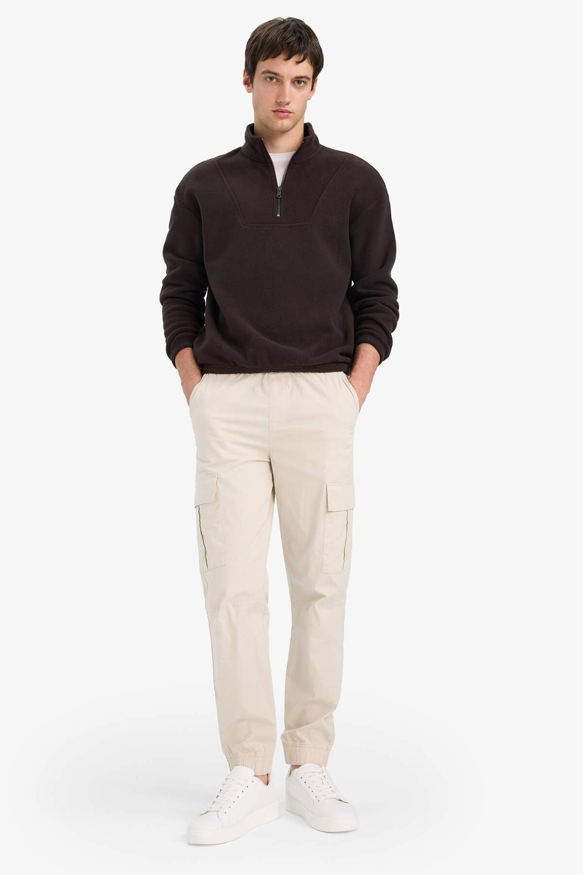 Defacto  Yarım Fermuarlı Polar Sweatshirt E8632AX25WN - Görsel 2