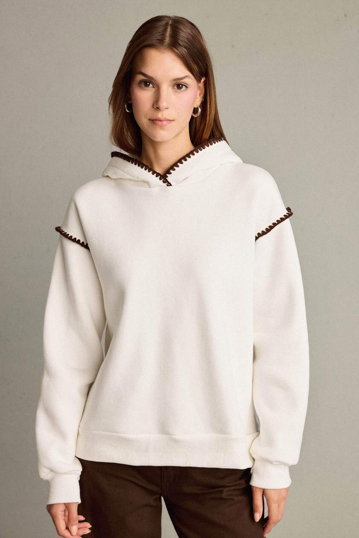 Defacto  Overshirt Fit Kapüşonlu Sweatshirt G3318AX25AU