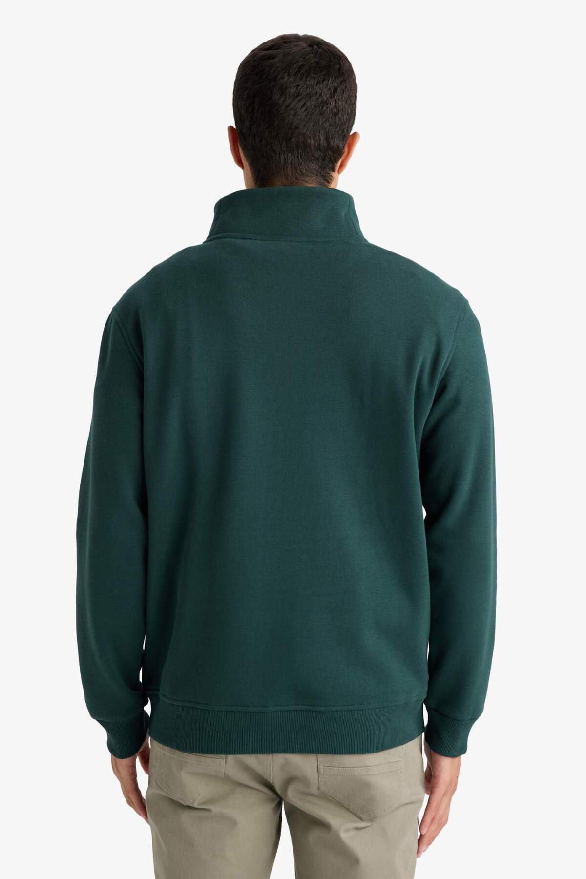 Defacto  Regular Fit Yarım Balıkçı Yaka Fermuarlı Kalın Sweatshirt F4136AX25AU - Görsel 6
