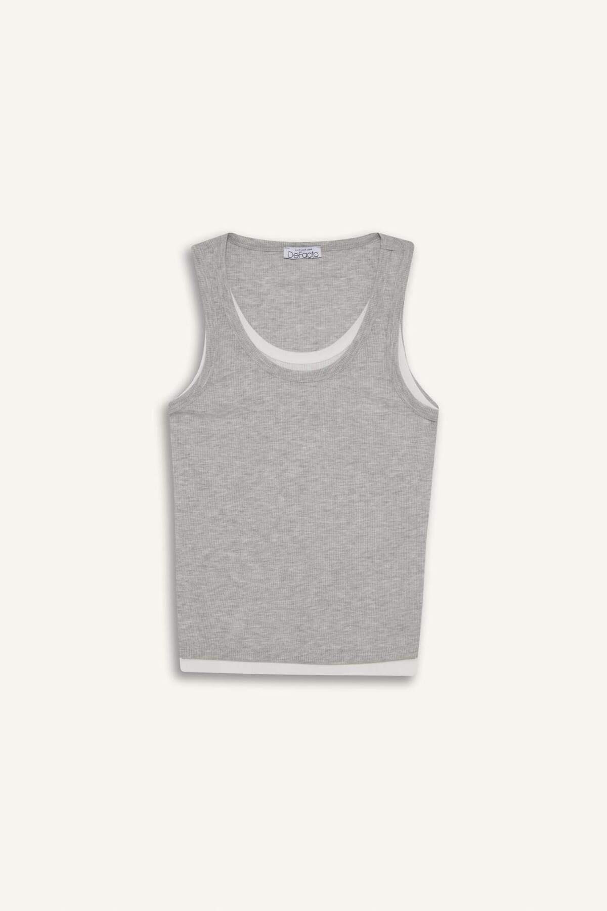 Defacto  Regular Fıt V Yaka Fitilli Kaşkorse Atlet G3012AX25AU - Görsel 6