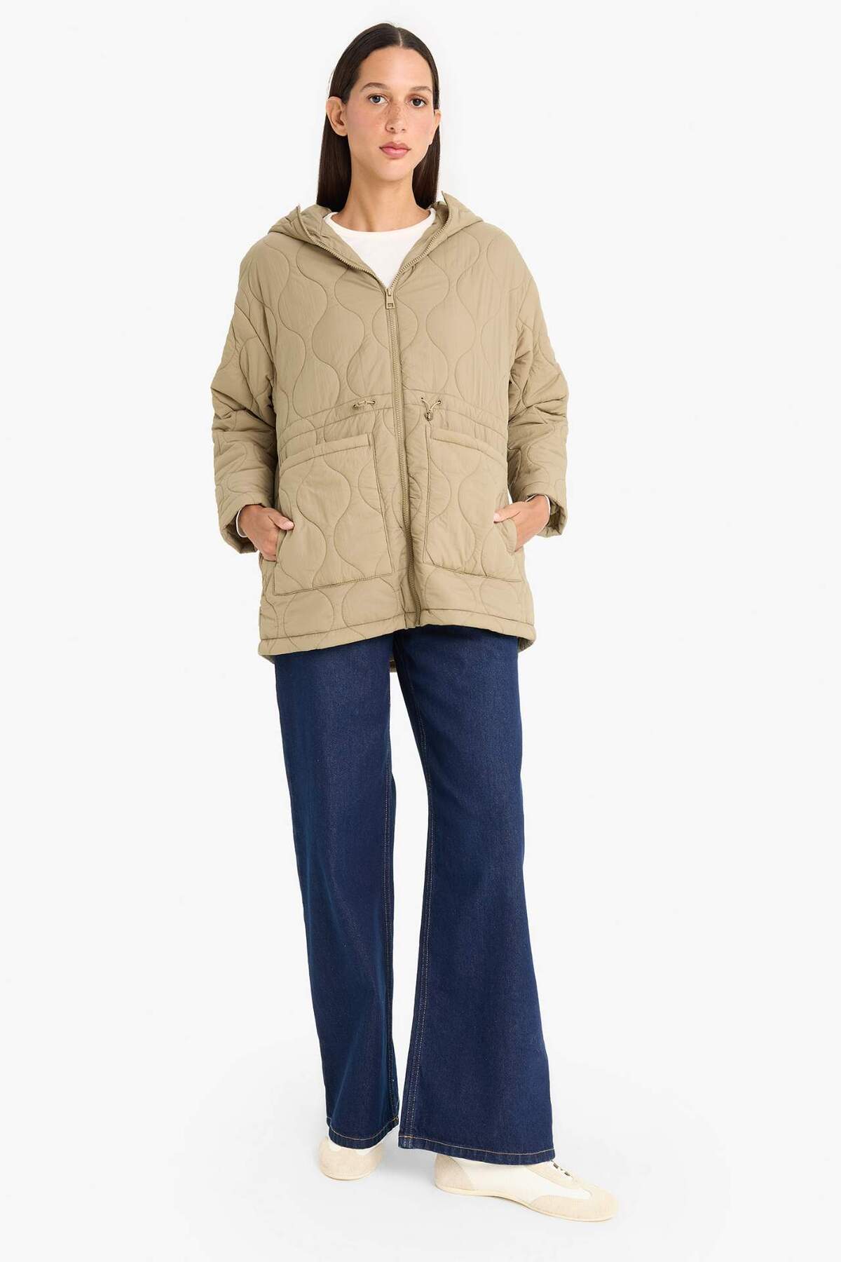 Defacto  Su Geçirmez Regular Fit Kapüşonlu Fermuarlı Kapitoneli Mont E8693AX25AU - Görsel 2