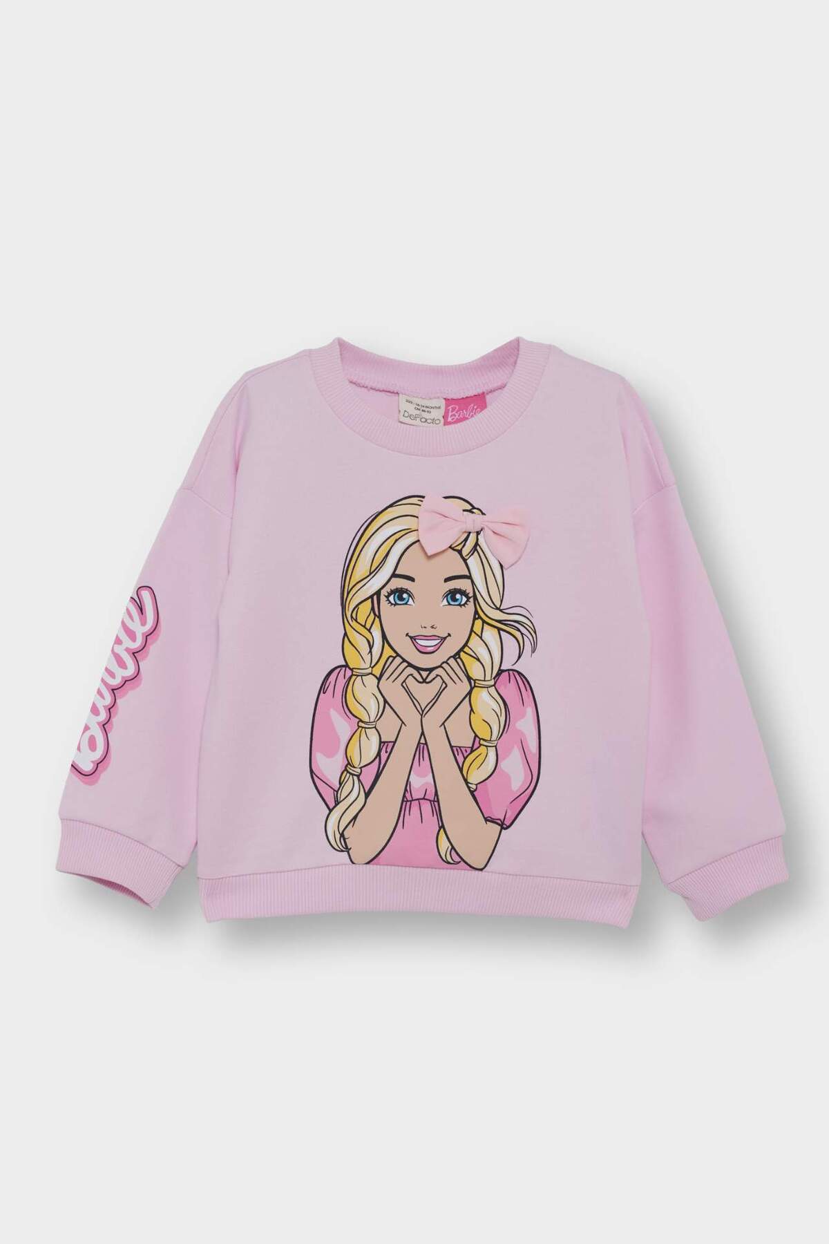 Defacto Barbie Bisiklet Yaka Sweatshirt Kız Bebek F4979A525AU fotoğrafı 3 (önizleme)