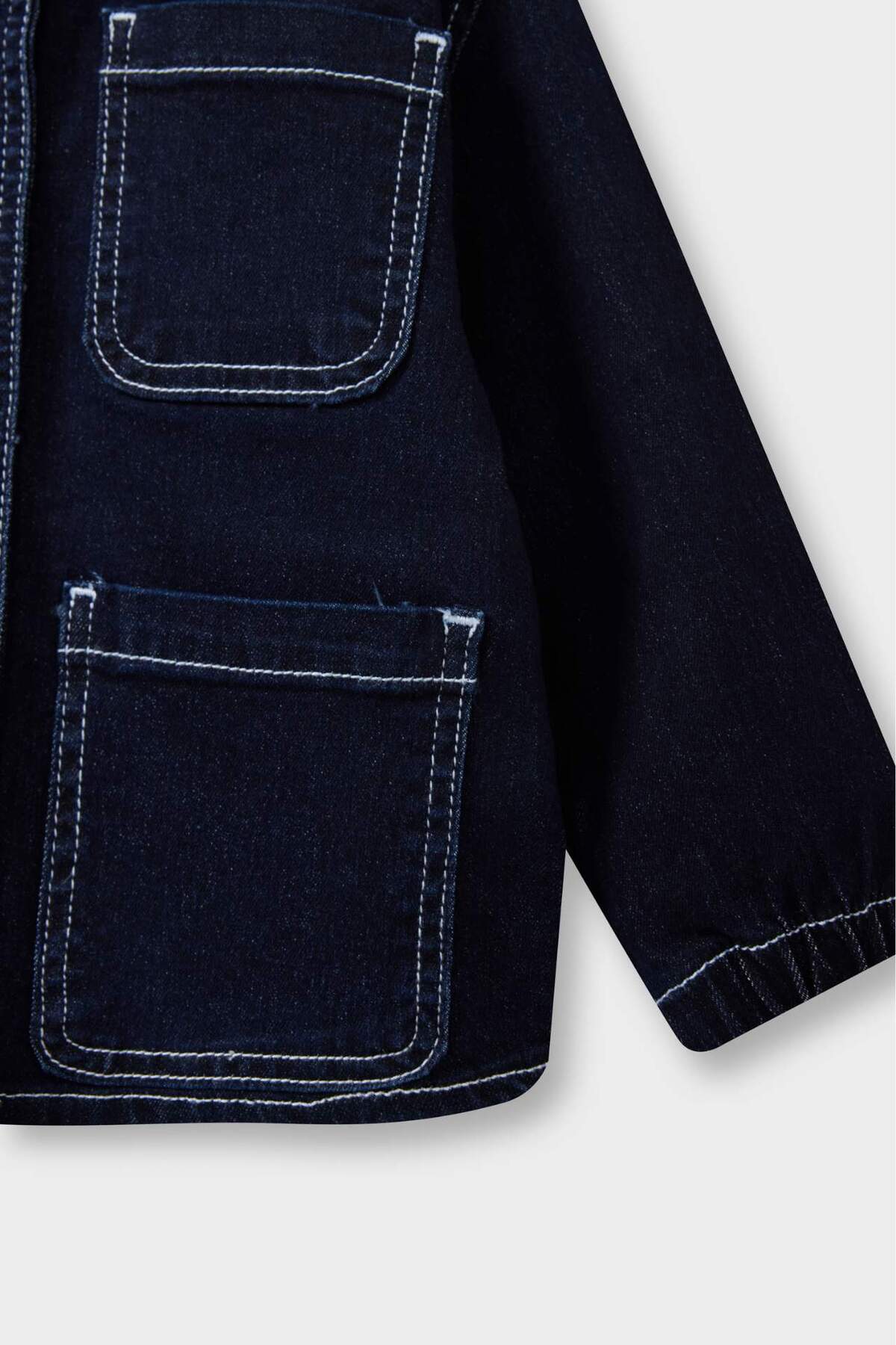 Defacto Kapüşonlu Düğmeli Denim Ceket Erkek Bebek F6269A525AU fotoğrafı 5 (önizleme)