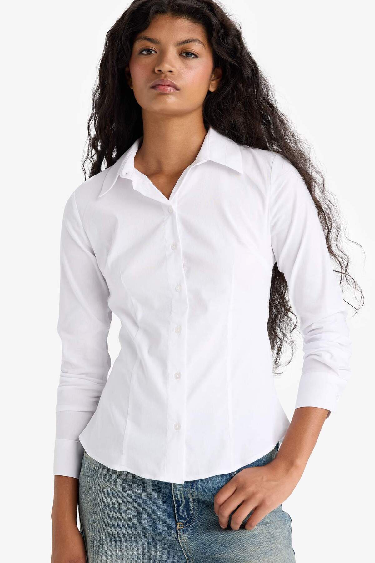 Defacto Regular Fit Bengaline Long-Sleeved Shirt I5278AZ25AU