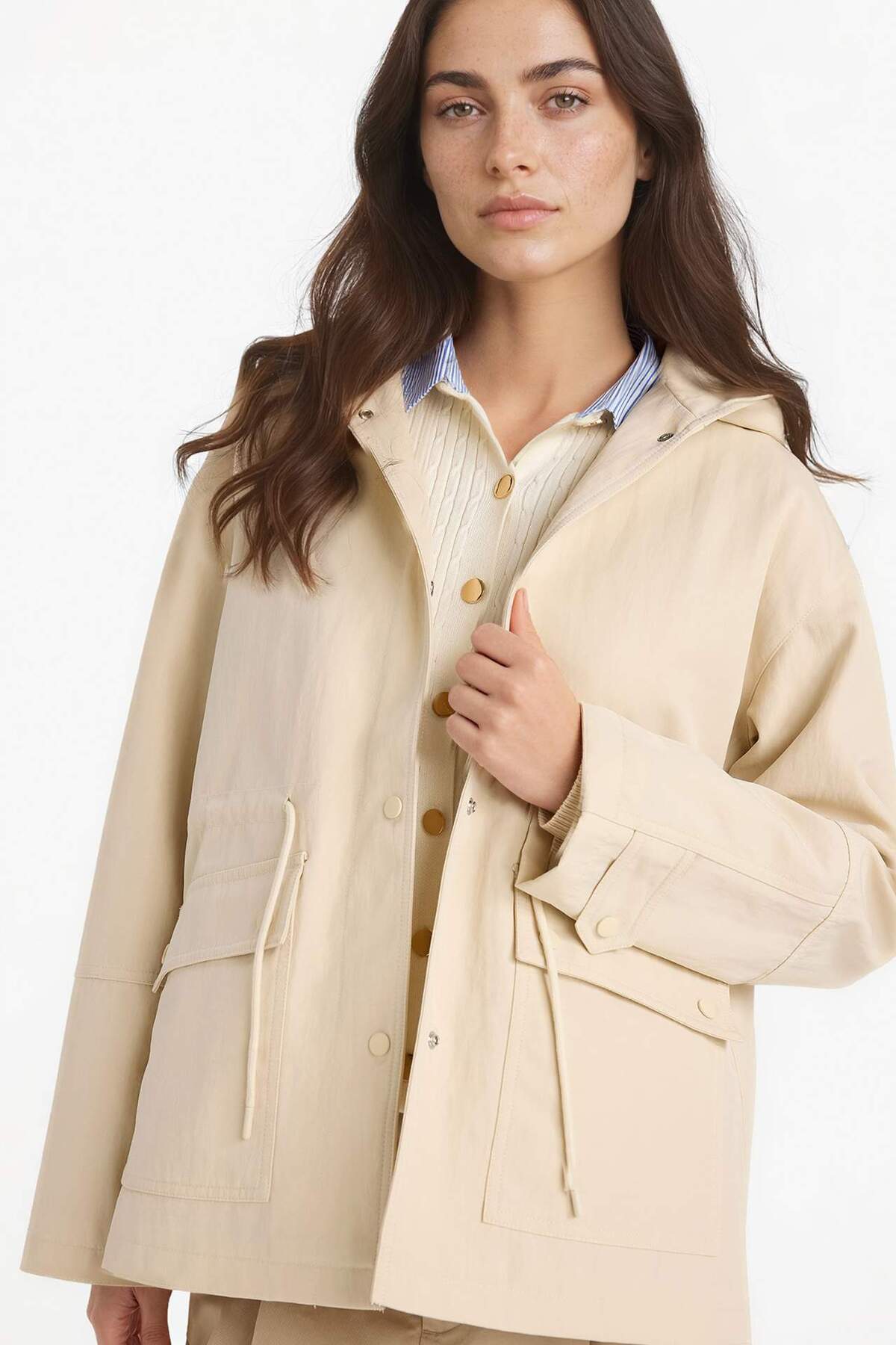 Defacto  Su İtici Kapüşonlu Çıtçıtlı Cepli Yağmurluk E8563AX25AU