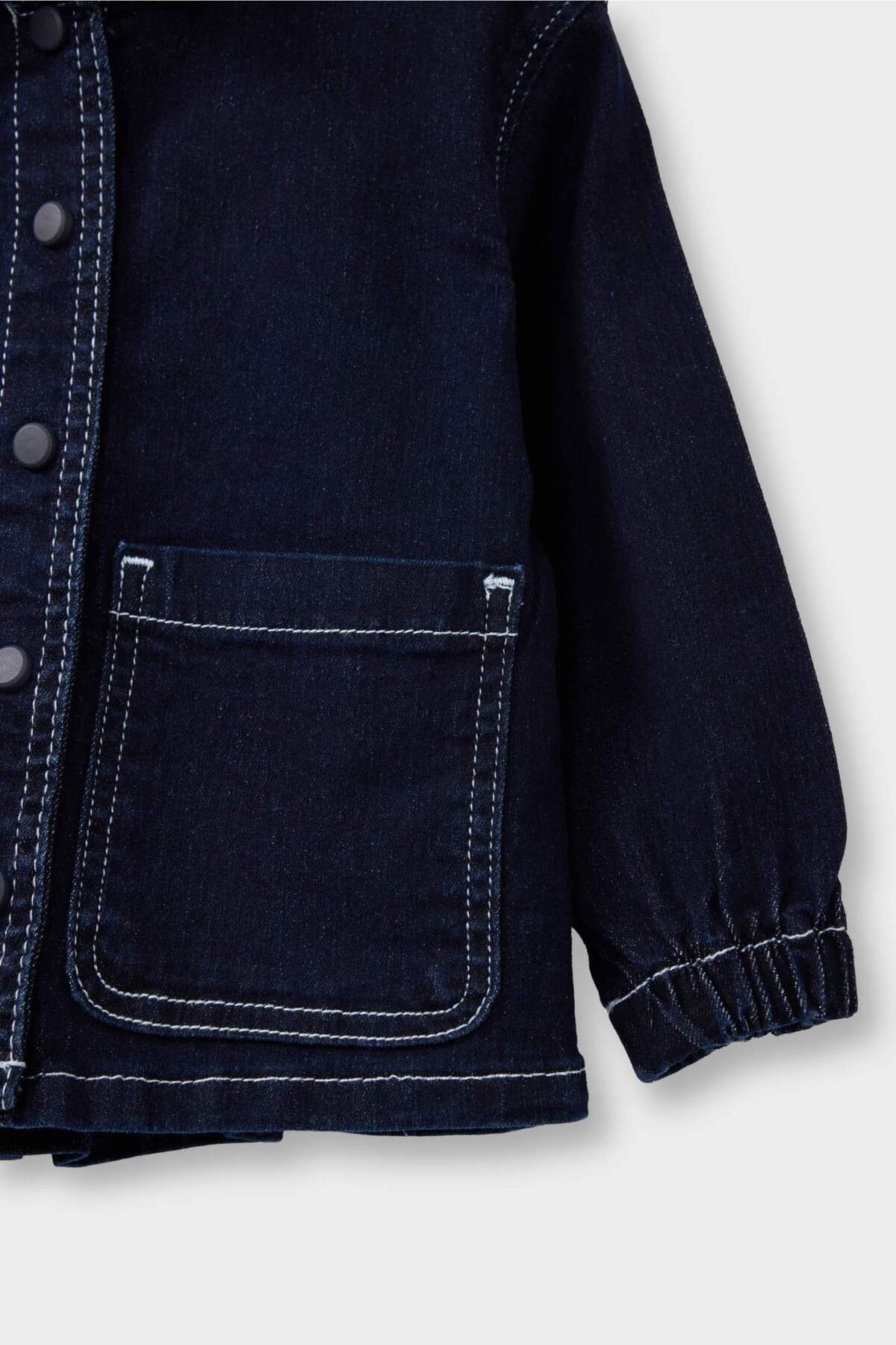 Defacto Kapüşonlu Denim Ceket Kız Bebek F6195A525AU fotoğrafı 4 (önizleme)