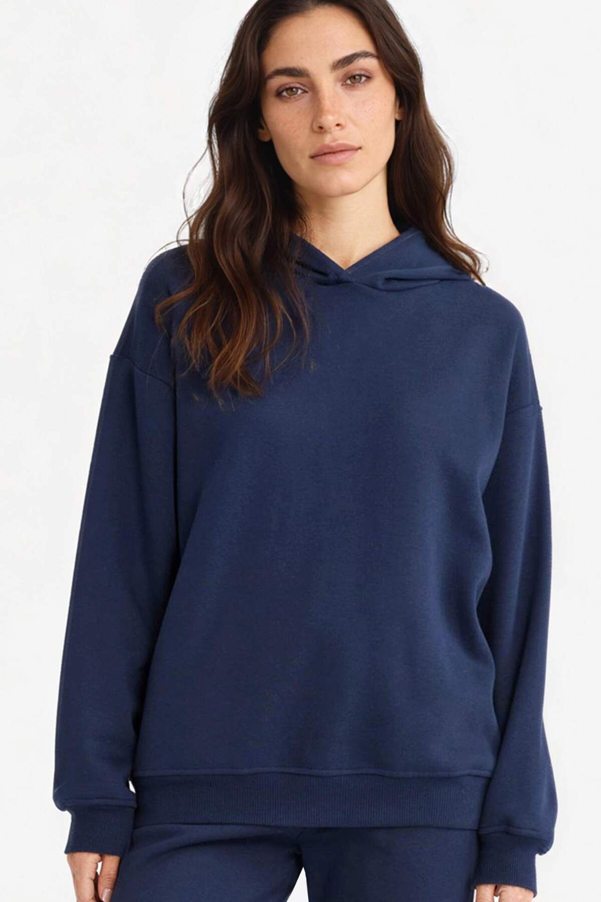 Defacto  Relax Fit Kapüşonlu Basic Düz Kalın Sweatshirt D9935AX25WN