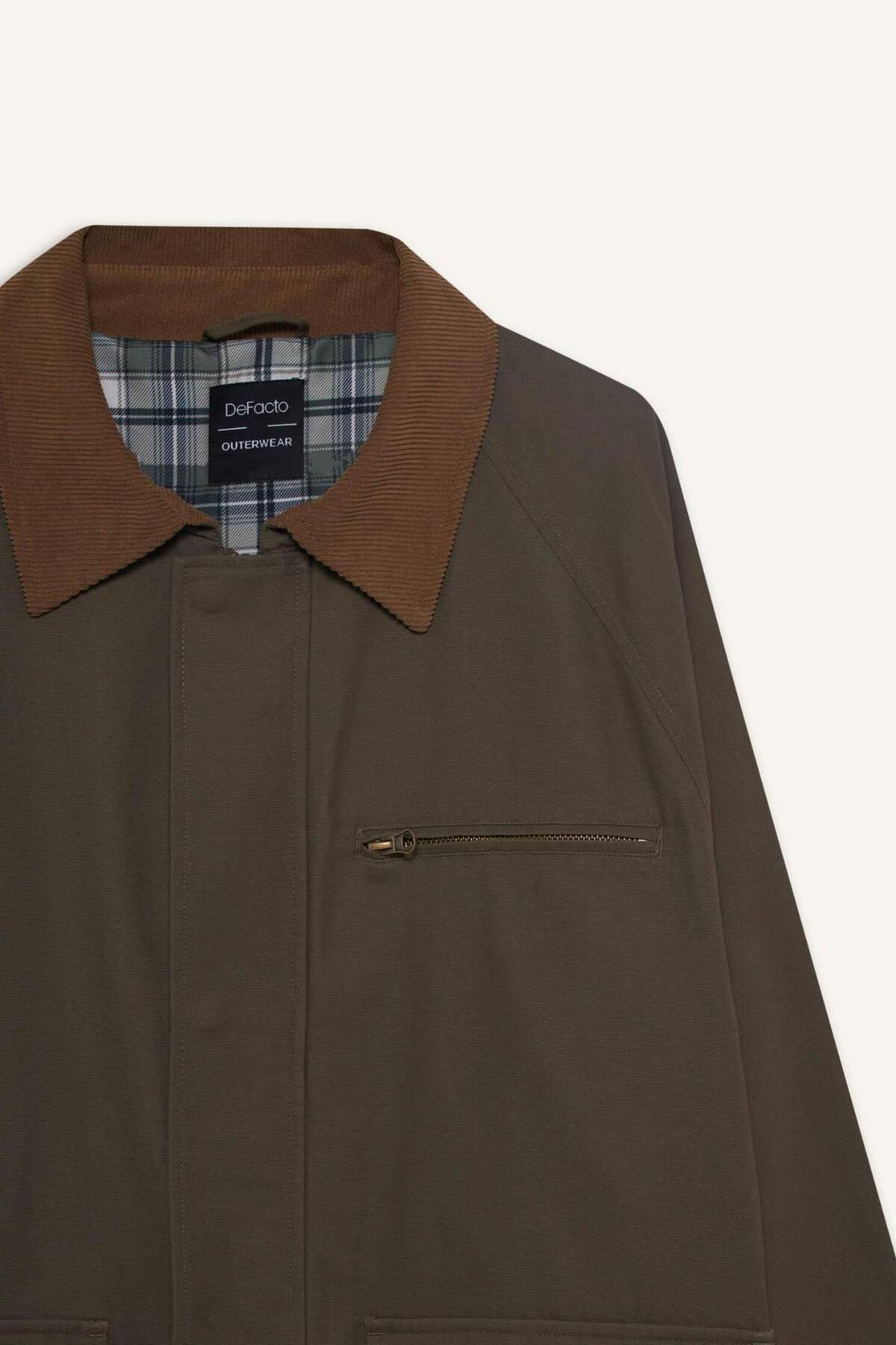 Defacto  %100 Pamuk Kontrast Yaka Mont E9181AX25AU - Görsel 4