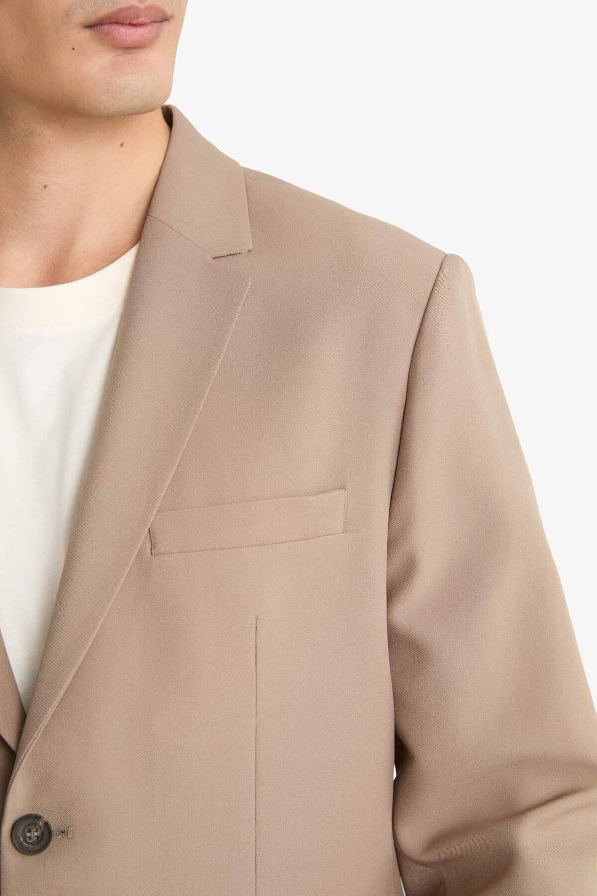 Defacto  Slim Fit Dar Kesim Çapraz Dokuma Düğmeli Blazer Ceket F7232AX25AU - Görsel 6