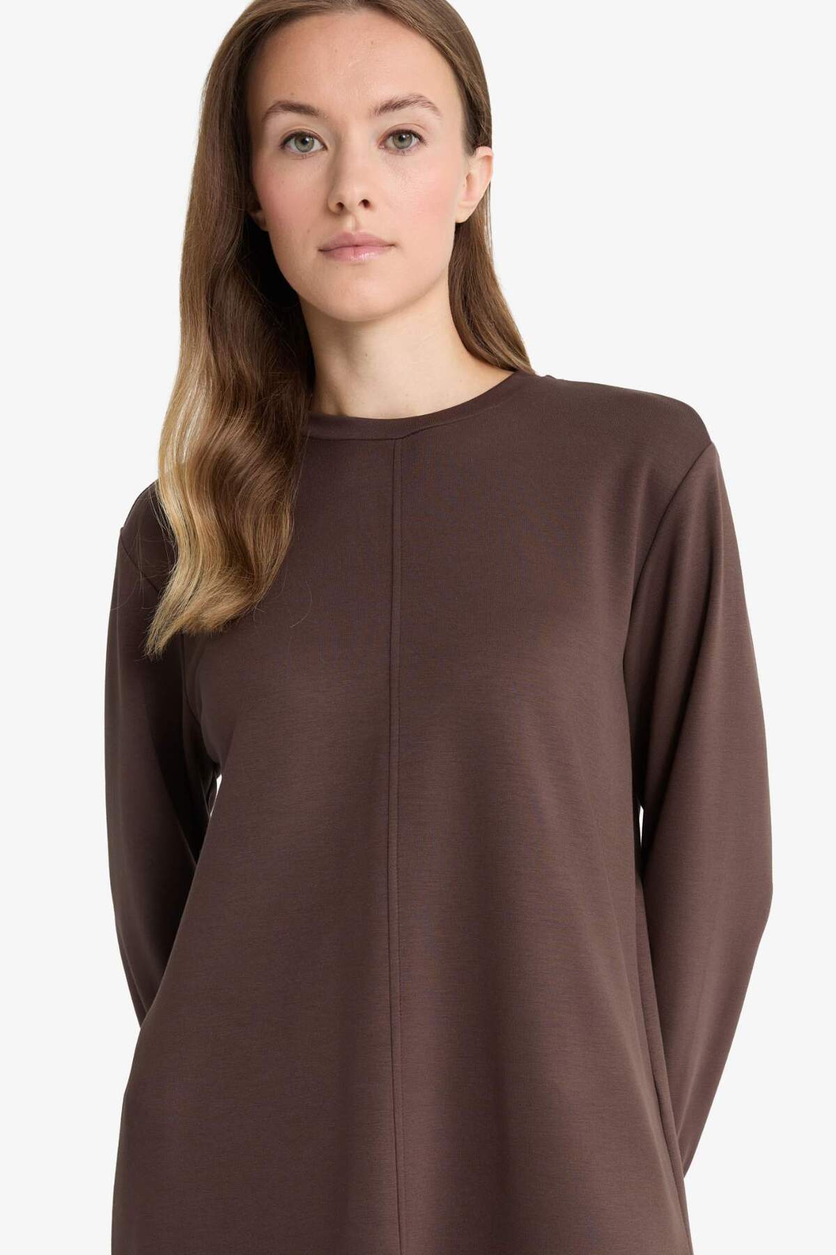 DeFacto Regular Fit Bisiklet Yaka Uzun Kollu Tunik F5117AX25AU görsel 4