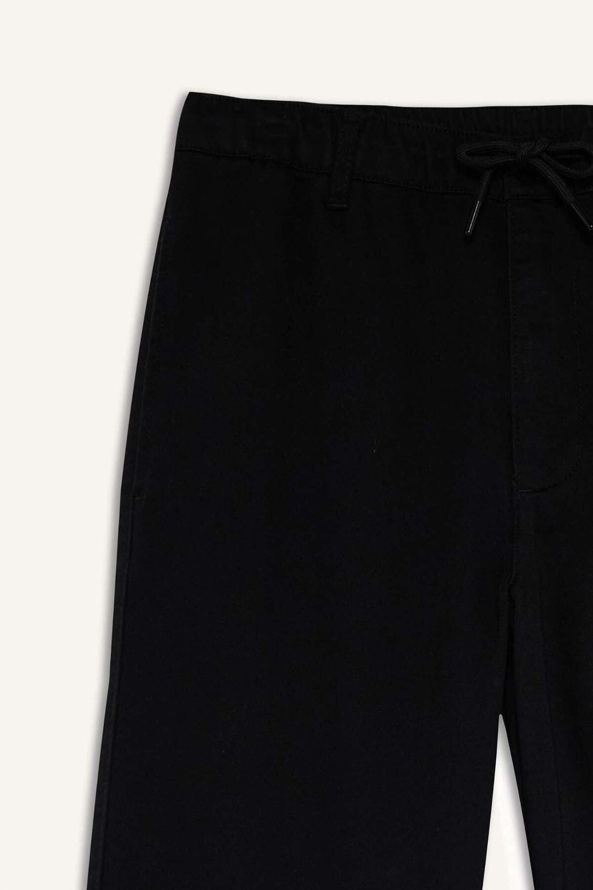 Beli Bağcıklı Wide Leg Pantolon F6131AX25AU — مشکی — تصویر 5 از 6