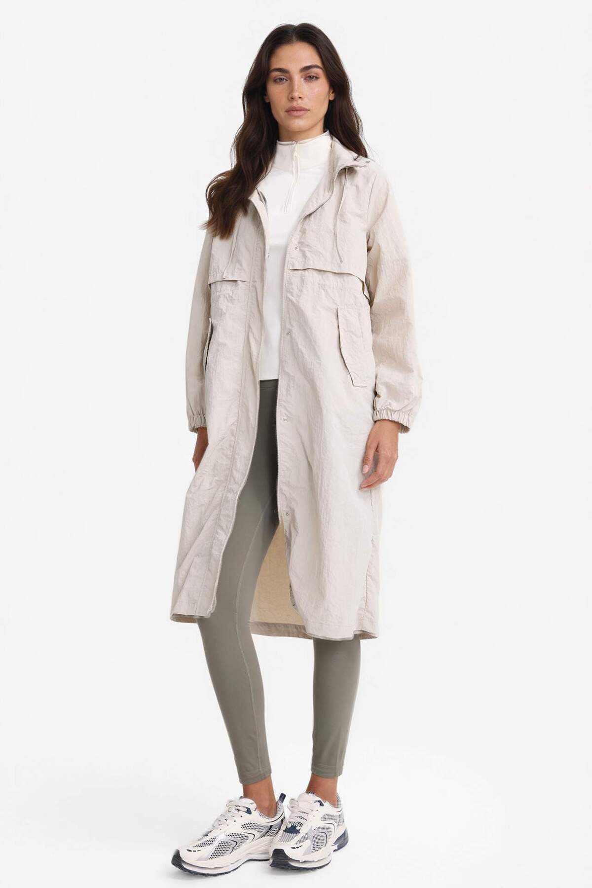 Defacto  Su İtici Kapüşonlu Fermuarlı Uzun Yağmurluk E8554AX25AU - Görsel 2