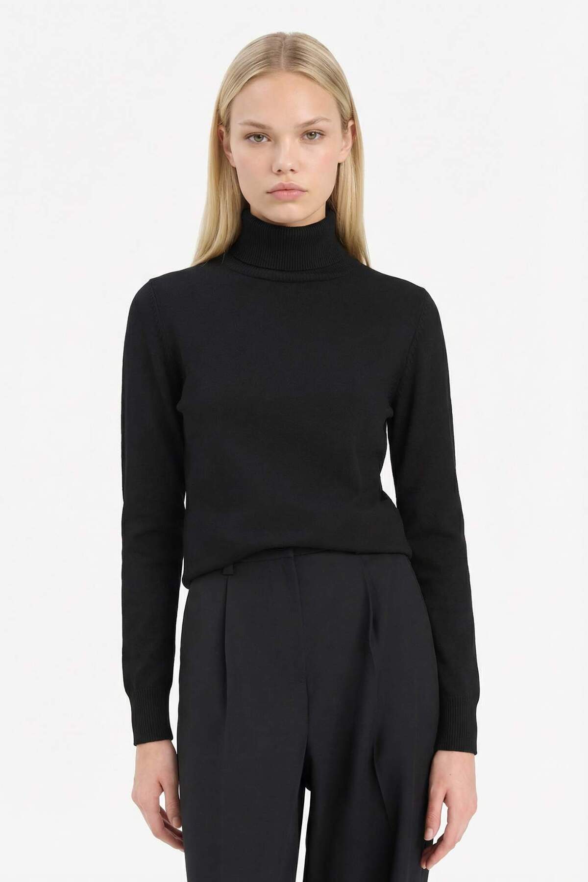 Defacto  Regular Fit Yarım Balıkçı Yaka Triko Kazak E8498AX25WN - Görsel 4