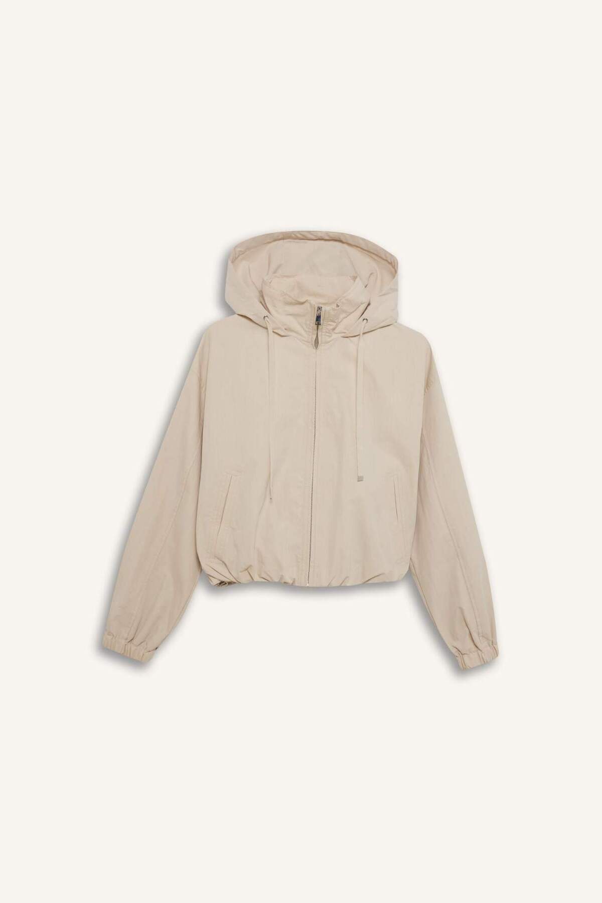 Defacto  Su Geçirmez Regular Fit Kapüşonlu Fermuarlı Crop Mont E8625AX25AU - Görsel 7