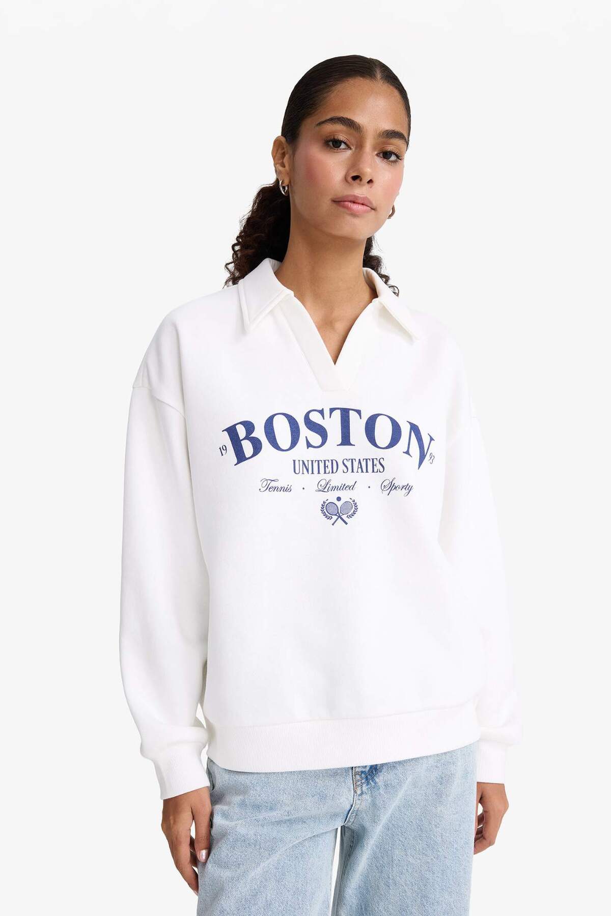 Defacto  Kadın Sweat F1064AX/ER105 ECRU - Görsel 3