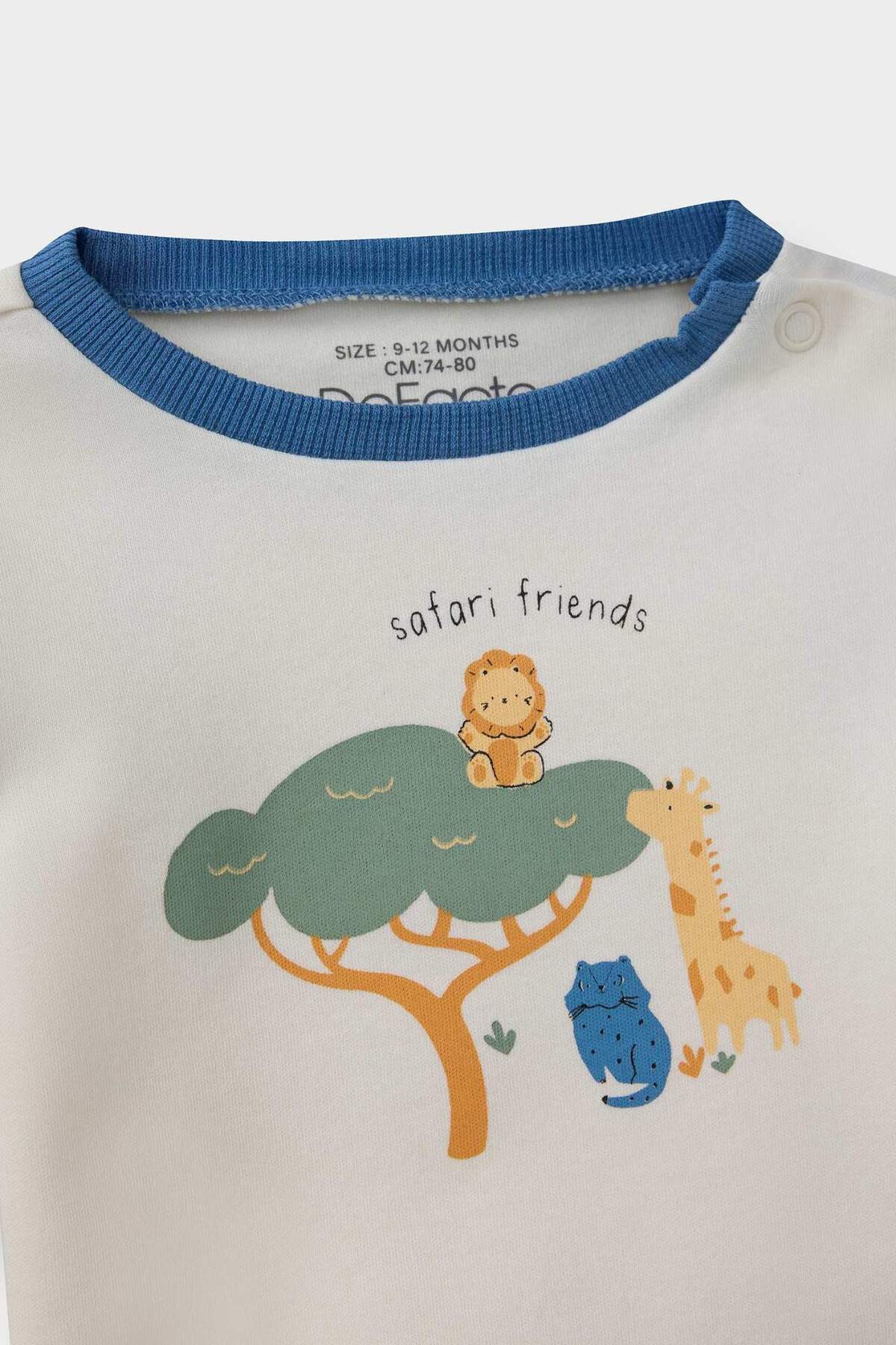 Defacto 2'li Takım Safari Baskılı Uzun Kollu Tişört Eşofman Altı Erkek Bebek F2206A525AU fotoğrafı 2 (önizleme)