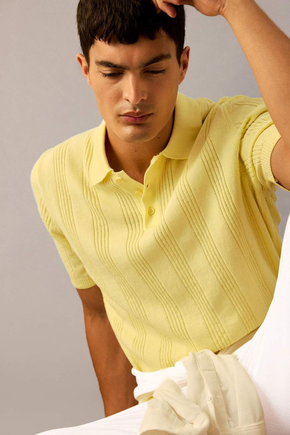 Defacto 100% Cotton Knitwear Polo T-Shirt F7133Ax25Sm