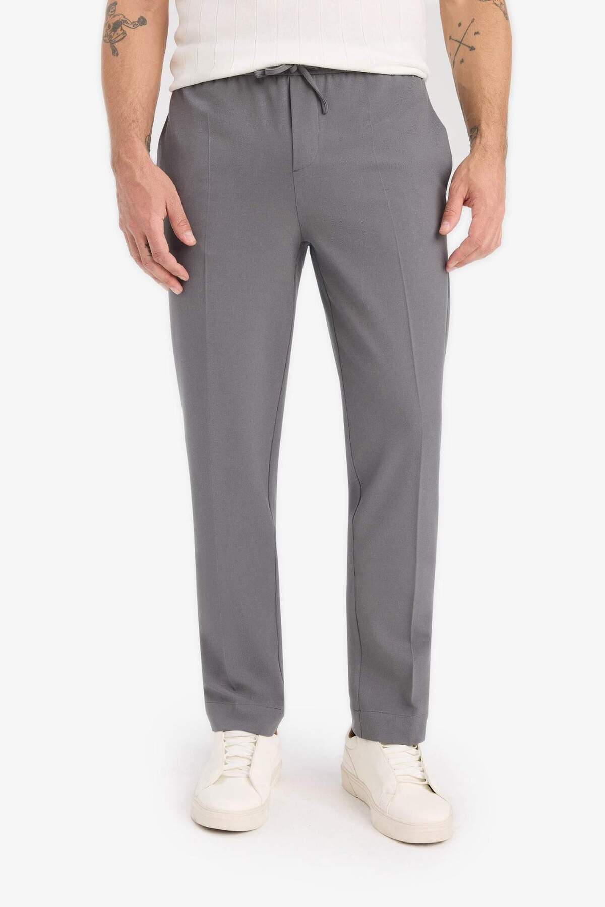 Beli Bağcıklı Lastikli Cepli Jogger Fit Her Yöne Esneyen Yumuşak Tuşe Pantolon A9943AX25AU — خاکستری — تصویر 6 از 8