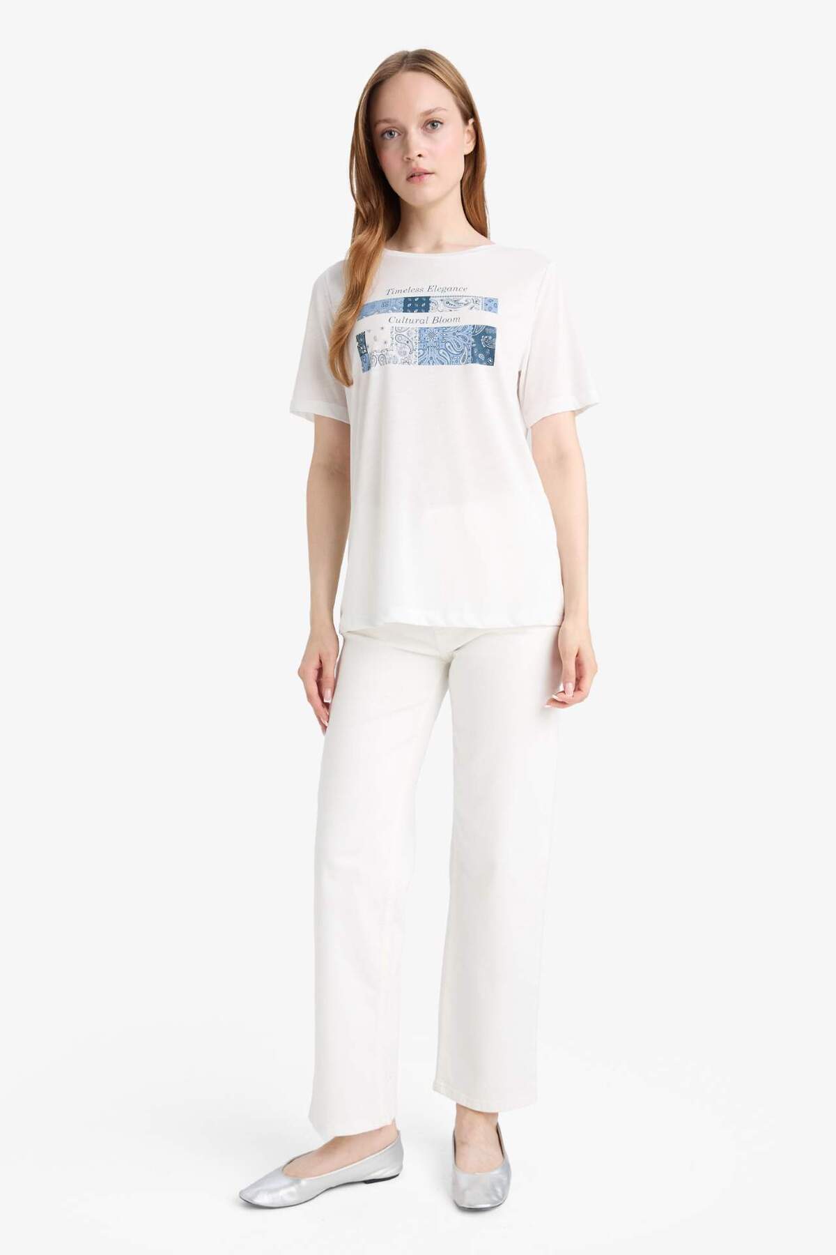 Defacto  Regular Fıt Bisiklet Yaka Kısa Kollu Tişört G0427AX25AU - Görsel 2