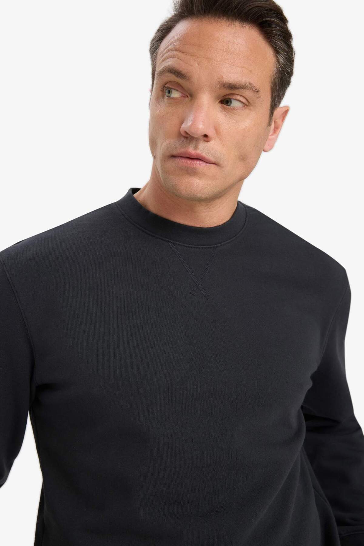 %100 Pamuk Regular Fit Basic Sweatshirt E8339AX25AU — خاکستری — تصویر 4 از 5