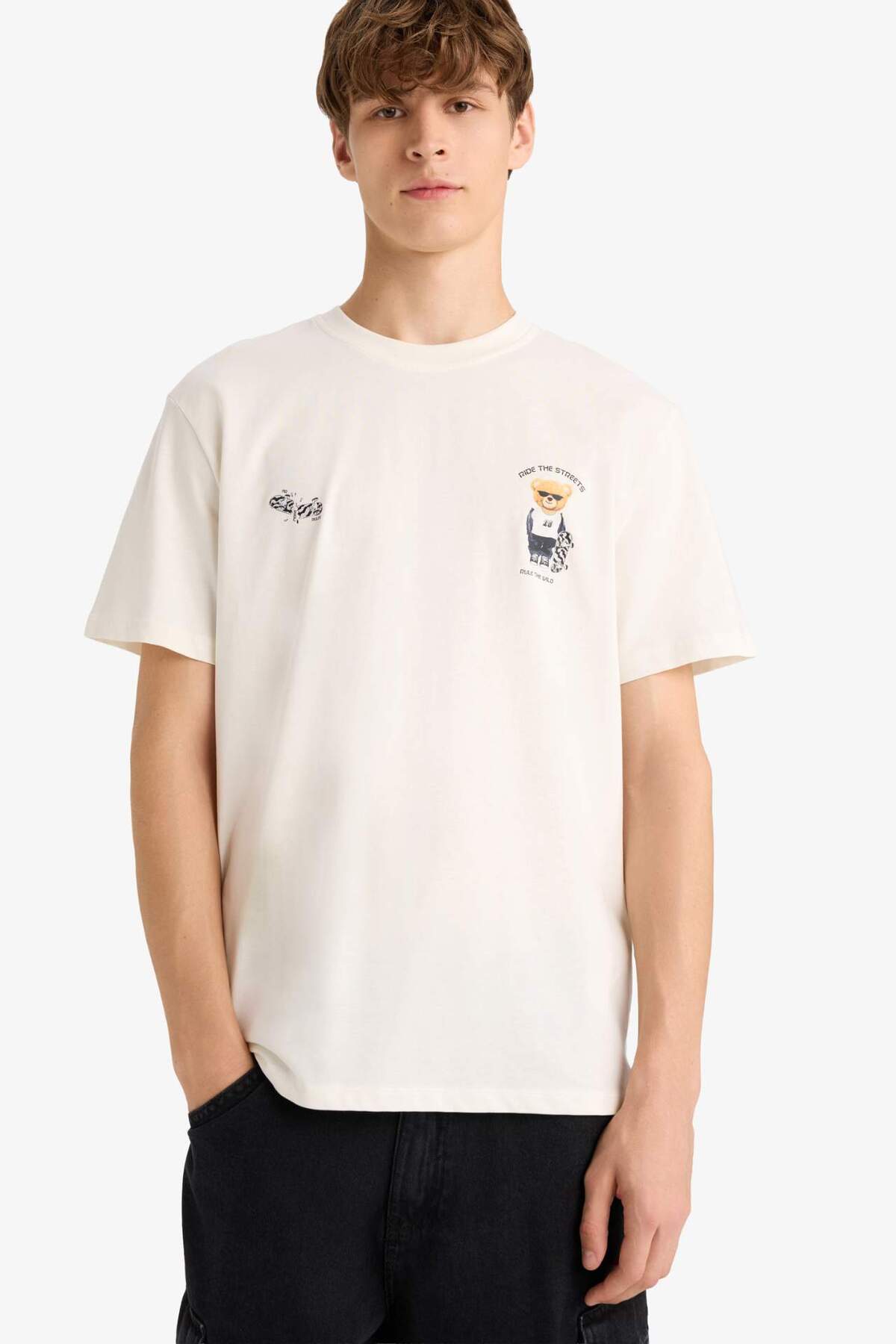 Defacto 100% Cotton Regular Fit Crew Neck Printed Short Sleeve T-Shirt F9497Ax25Hs