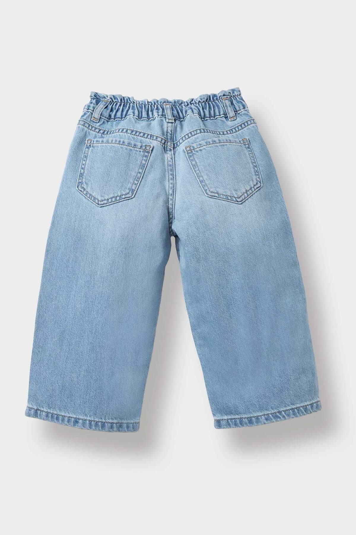 Defacto Okul Wide Leg Açık Mavi Kız Bebek Jean Pantolon F1829A5/BE394 fotoğrafı 3 (önizleme)