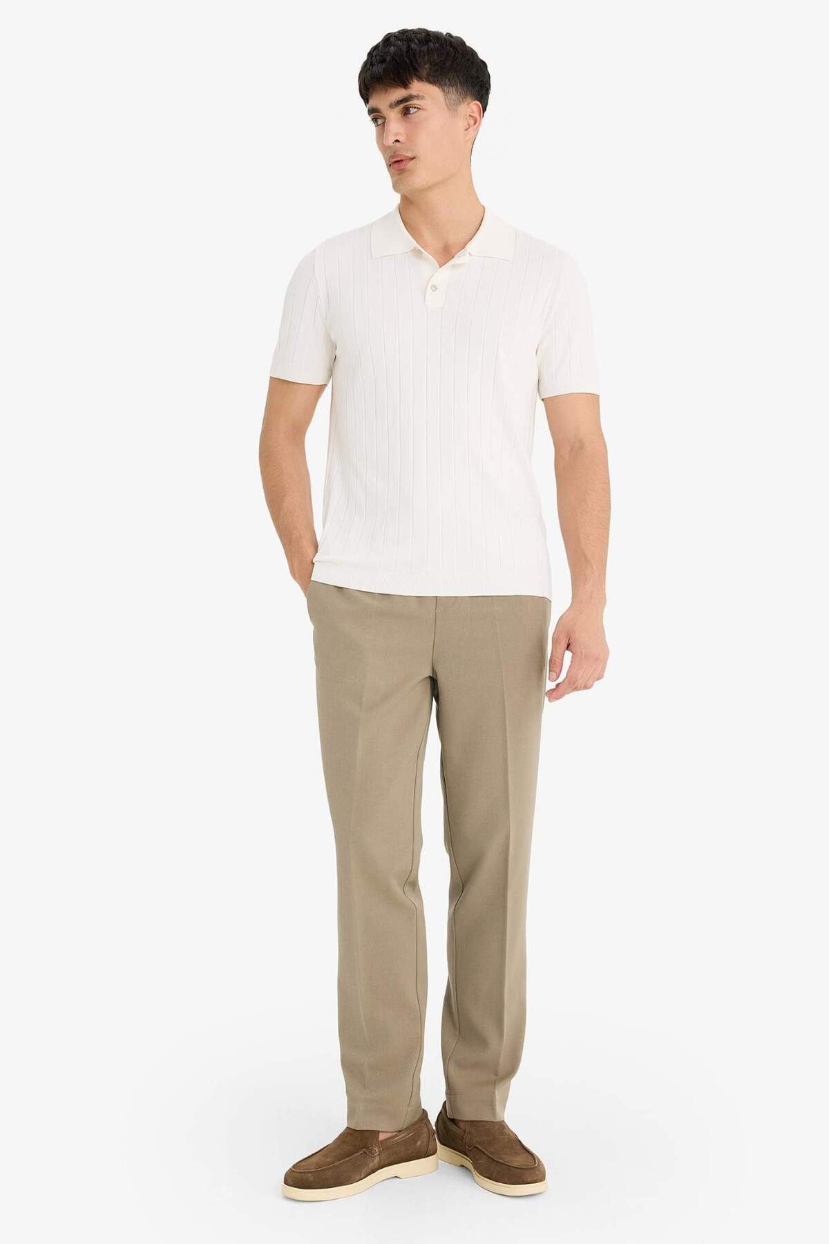 DeFacto Ultra Yumuşak Beli Bağcıklı Lastikli Cepli Jogger Fit Her Yöne Esneyen Yumuşak Tuşe Pantolon A9943AX