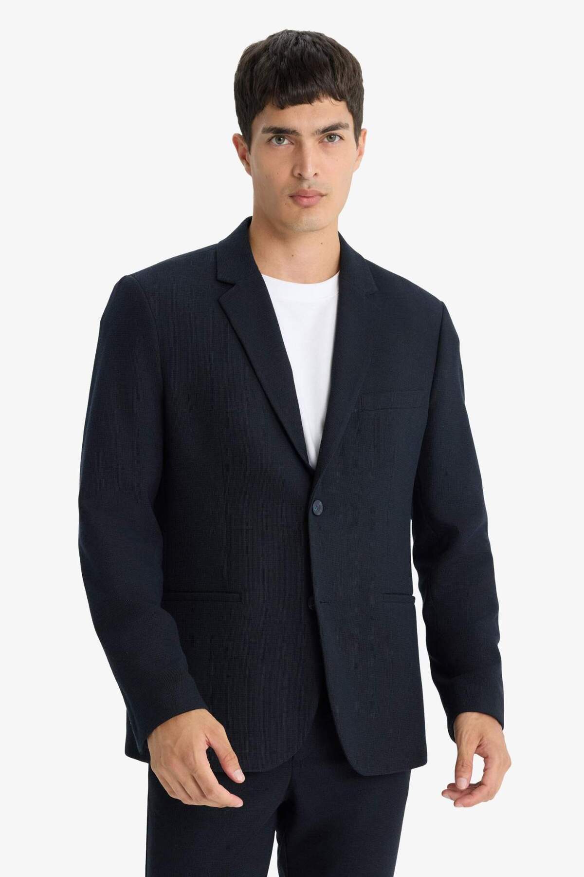 Defacto  Modern Fit Düğmeli Cepli Blazer Ceket F2347AX25AU - Görsel 7