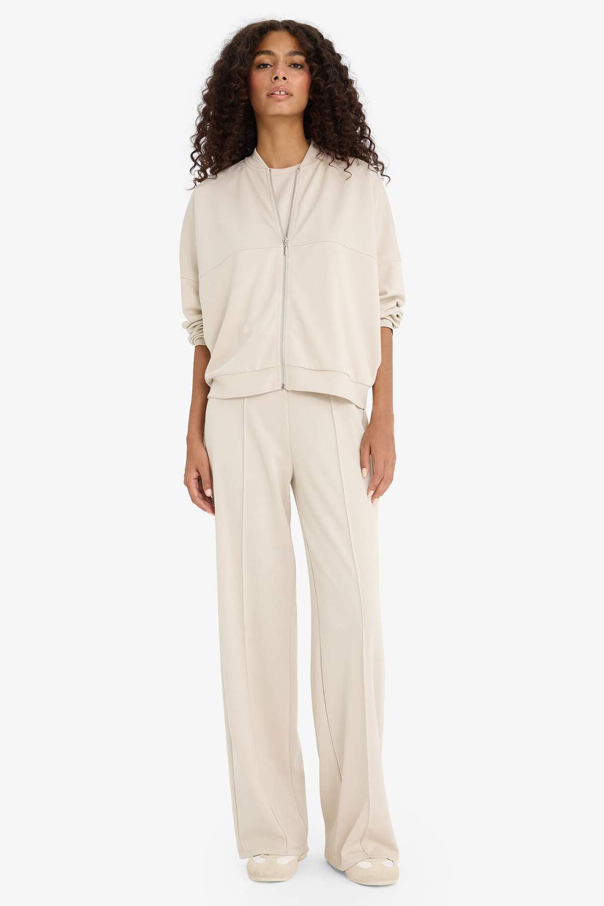 Defacto  Kolej Yaka Fermuarlı Yumuşak Dokulu Modal Bomber Hırka F1025AX25AU - Görsel 2