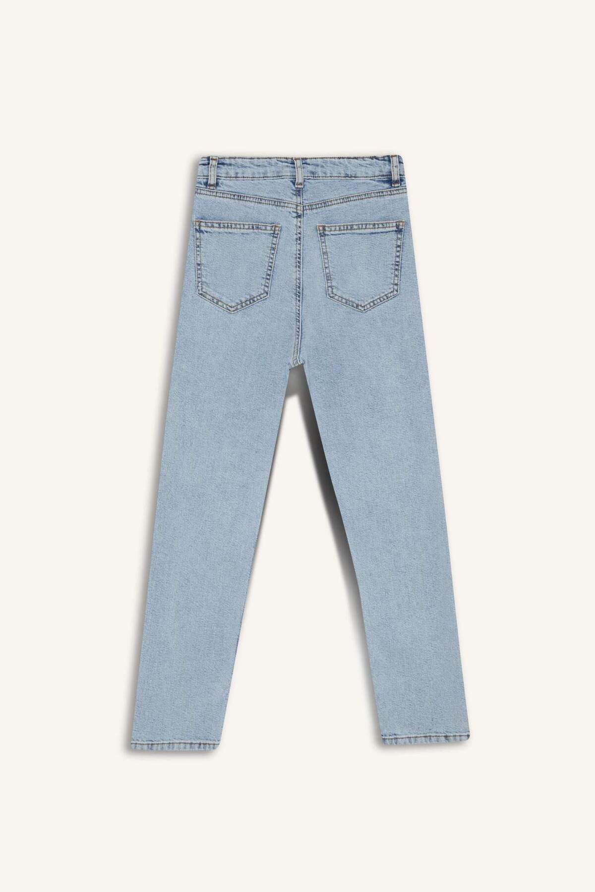 Defacto  Mary Vintage Straight Fit Yüksek Bel Bilek Boy Jean Yıkamalı Pantolon E9817AX25AU - Görsel 8