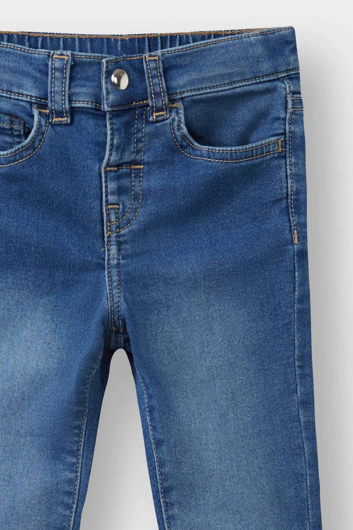 Defacto Beli Lastikli Jean Pantolon Kız Bebek E9557A525AU fotoğrafı 3 (önizleme)