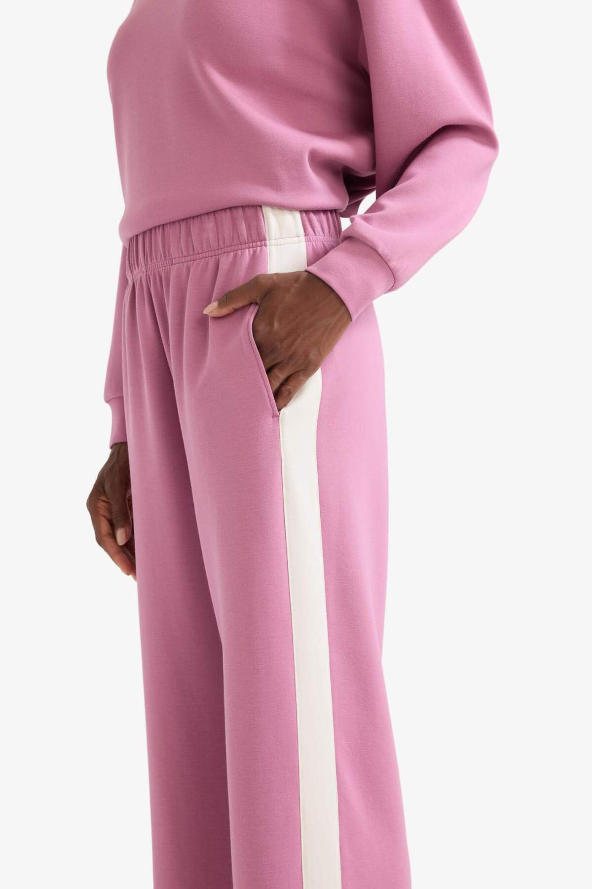 Defacto  Wide Leg Geniş Paça Standart Boy Soft Touch Modal Sporcu Pantolon E8956AX25AU - Görsel 6