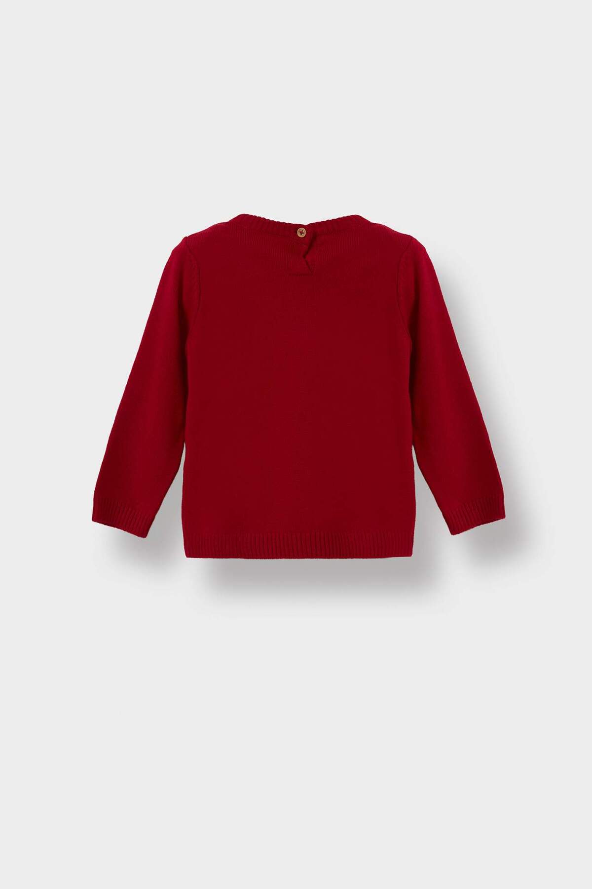 Defacto Kız Bebek Bisiklet Yaka Triko Kazak X8187A225AU fotoğrafı 3 (önizleme)