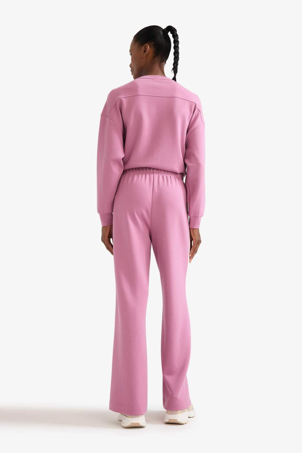 Defacto  Wide Leg Geniş Paça Standart Boy Soft Touch Modal Sporcu Pantolon E8956AX25AU - Görsel 7