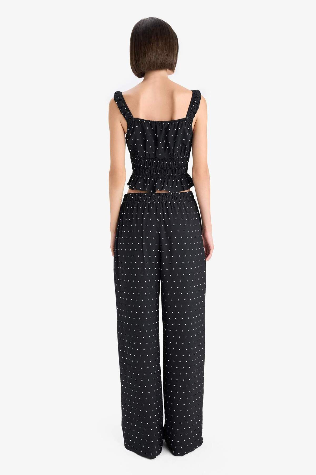 Defacto  Straight Fit Çift Cepli Yüksek Bel Puantiyeli Pantolon F9524AX25AU - Görsel 7